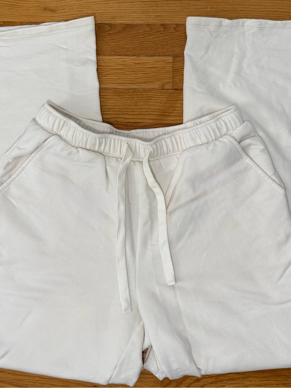 White wide leg sweatpants